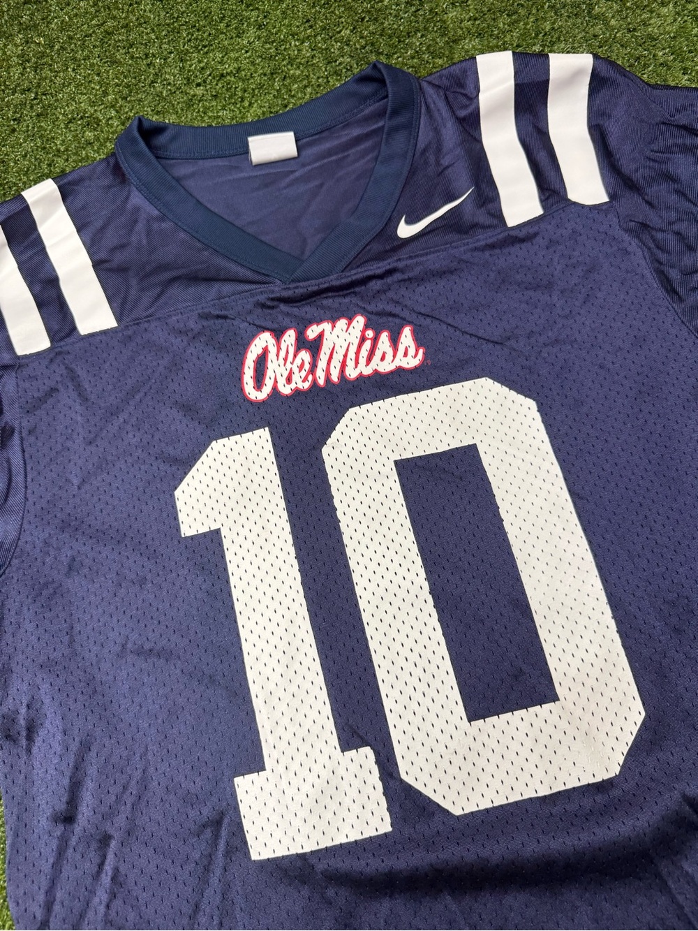 Nike Team Ole Miss Rebels Jersey #10 Football College Navy Blue Womens S